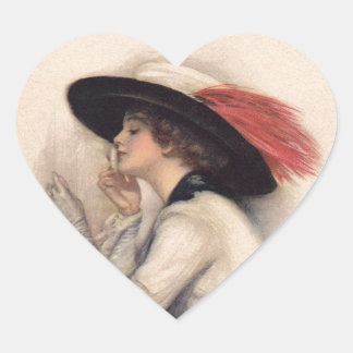 Beautiful Woman Voting - Vintage Suffrage Fashion Heart Sticker