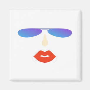 Beautiful Woman Wearing Cool Sun Glasses Magnet