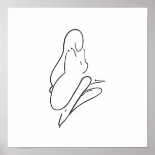 Beautiful woman with long hair poster