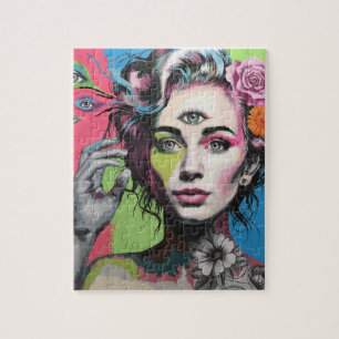 Beautiful Woman With Third Eye Jigsaw Puzzle