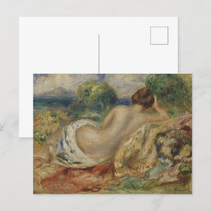 Beautiful Woman's Back with Nature Landscape Art Postcard