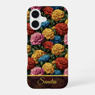 Beautiful Women Gift Carnation Name iPhone 16 Case