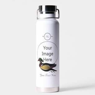 Beautiful Wood Duck Swimming Water Bottle