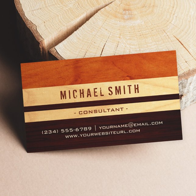 Beautiful Wood Grain Stripes - Professional Unique Business Card (Creator Uploaded)