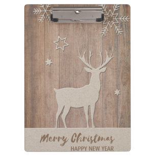 Beautiful Wood texture with Deer Clipboard