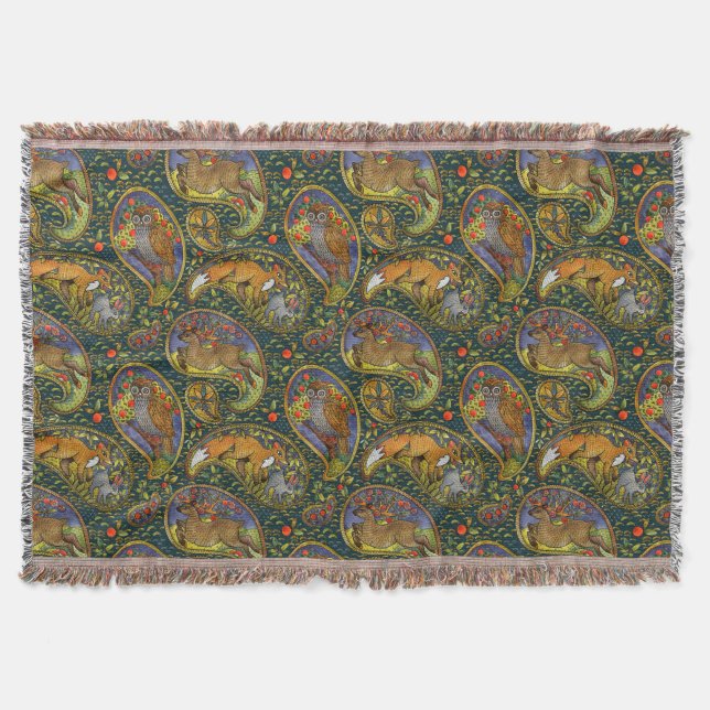 Beautiful Woodland Creatures Painting Throw (Front)