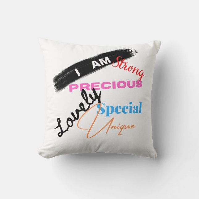 Beautiful Words Throw Pillow (Front)