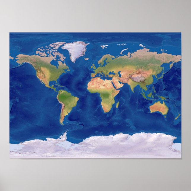 Beautiful World Relief Map Poster (Front)