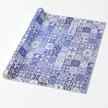 Beautiful wrapping paper with Azulejos pattern