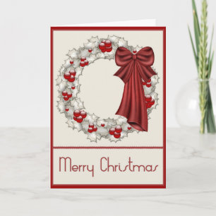 Beautiful Wreath Merry Christmas Greeting Card