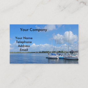 Beautiful Yacht Harbour with Sailing Ships Business Card