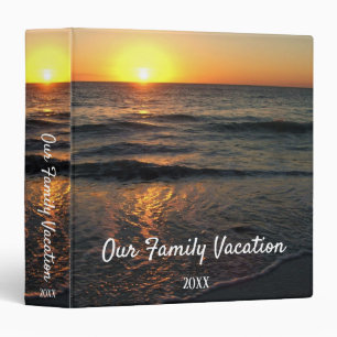 Beautiful Yellow And Amber Sunset Over Calm Ocean Binder