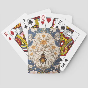 Beautiful Yellow and Blue Floral Vintage Bee Playing Cards