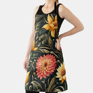 Beautiful Yellow and Pink Flowers in Bloom Apron