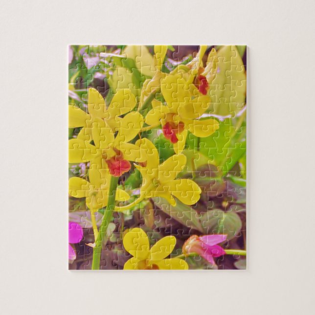 Beautiful Yellow autumn orchids Jigsaw Puzzle (Vertical)