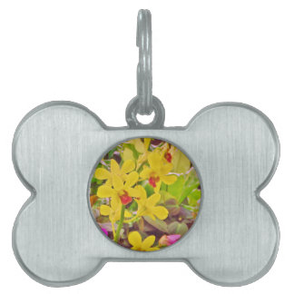 Beautiful Yellow autumn orchids Pet Tag