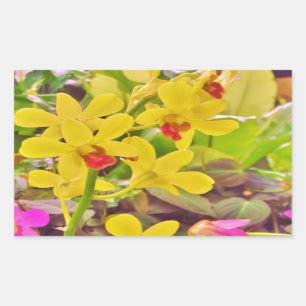 Beautiful Yellow autumn orchids Sticker