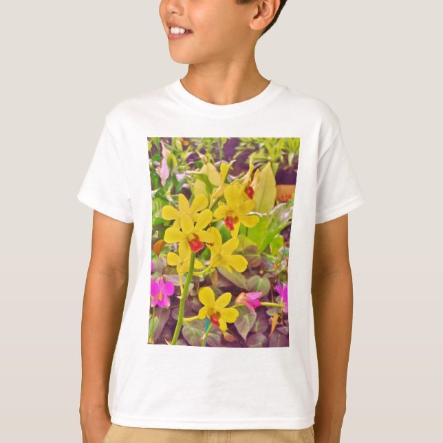 Beautiful Yellow autumn orchids T-Shirt (Front)