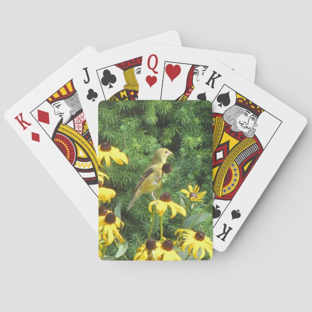 Beautiful Yellow Bird Deck of Playing Cards (Back)