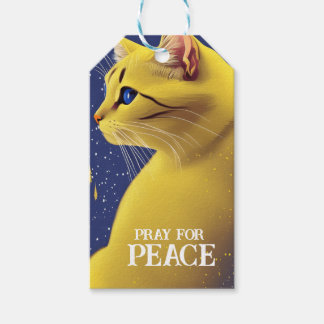 Beautiful Yellow Cat with Blue Eyes - ukraine Gift Tags