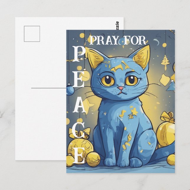 Beautiful Yellow Cat with Blue Eyes - ukraine Postcard (Front/Back)