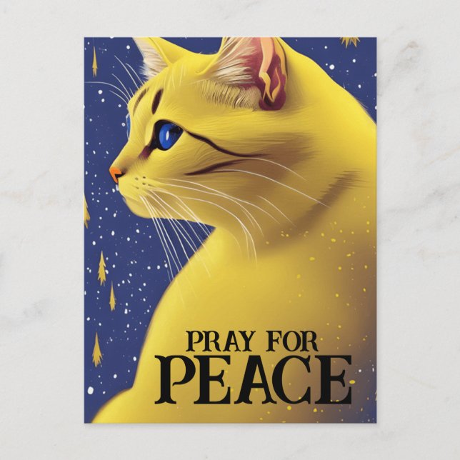 Beautiful Yellow Cat with Blue Eyes - ukraine Postcard (Front)