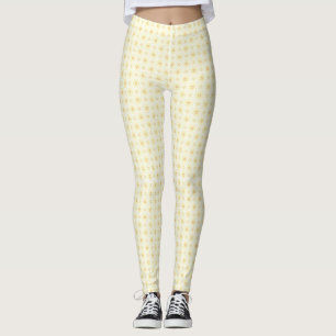 Beautiful Yellow Circles on White Background Leggings