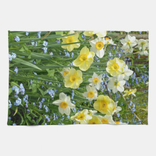Beautiful yellow daffodil garden kitchen towel