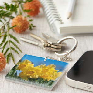 Beautiful Yellow Daffodils Keychain