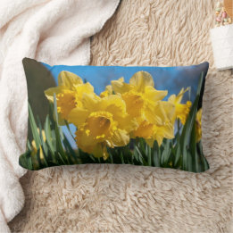Beautiful Yellow Daffodils Lumbar Pillow