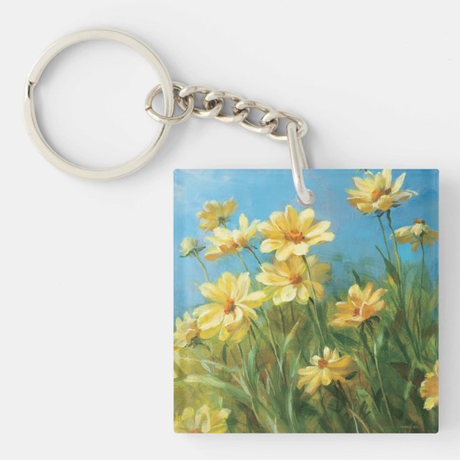 Beautiful Yellow Daisies Keychain (Front)