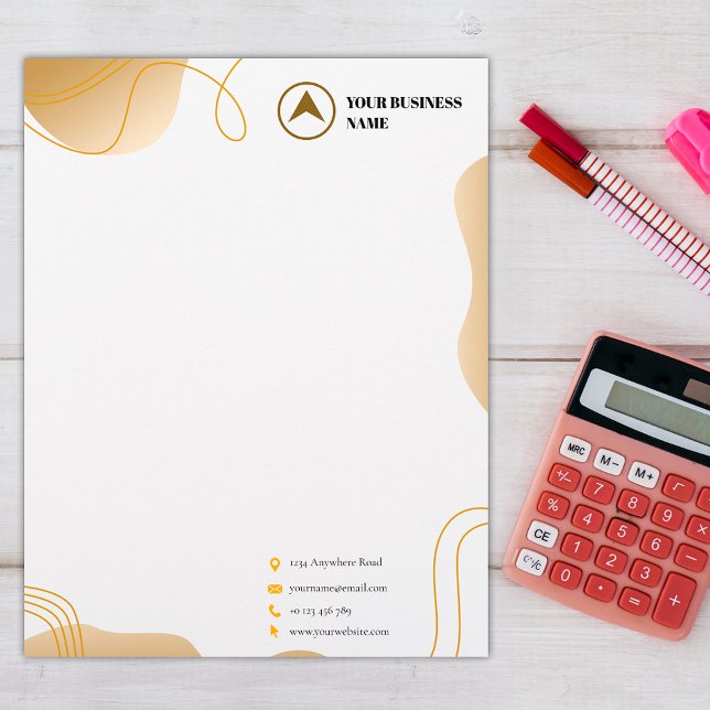 Beautiful yellow design, custom logo & name letterhead (Creator Uploaded)