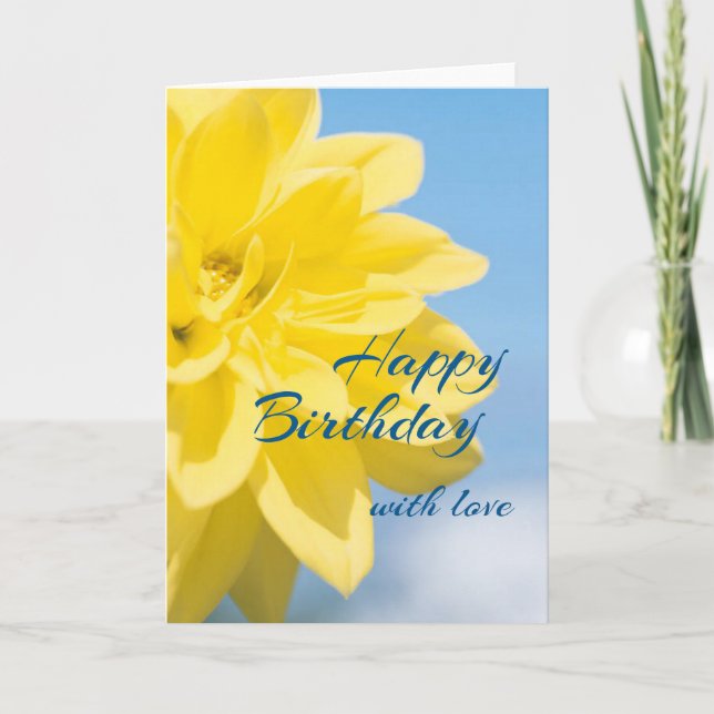 Beautiful Yellow Flower Birthday Card (Front)