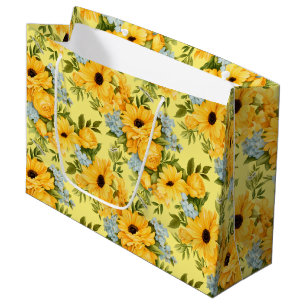Beautiful yellow flowers large gift bag