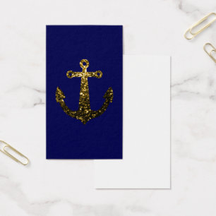 Beautiful Yellow Gold sparkles Anchor on navy blue