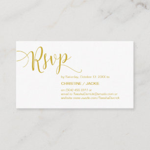 Beautiful Yellow Gold,Wedding Party RSVP Enclosure Card