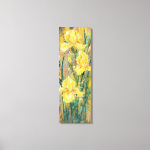 Beautiful Yellow Iris Flowers - Original Painting Canvas Print