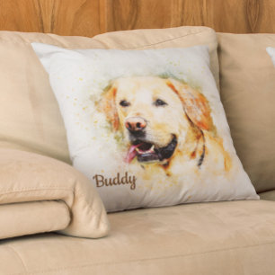 Beautiful Yellow Labrador Custom Personalized Throw Pillow