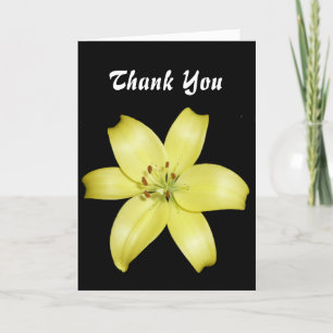 Beautiful Yellow Lily Thank You Card