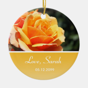 beautiful yellow rose birthday gift from a friend ceramic ornament