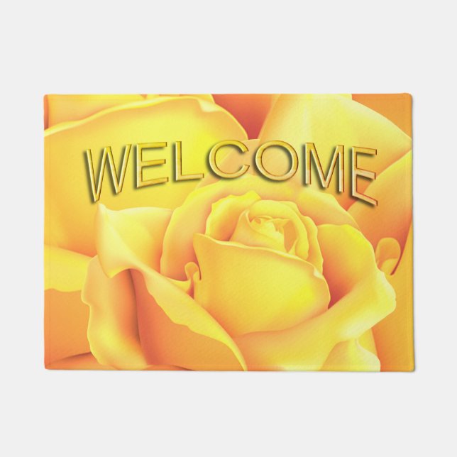 Beautiful Yellow Rose Doormat (Front)