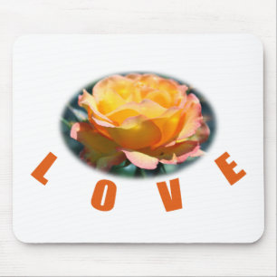 beautiful yellow rose flower photo art love gift mouse pad