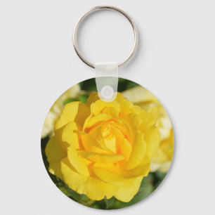 Beautiful yellow rose keychain