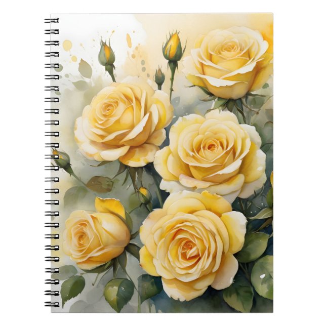 Beautiful Yellow Roses Notebook (Front)