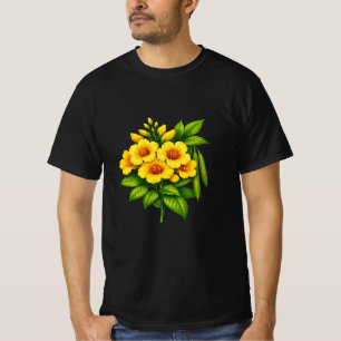 Beautiful Yellow Sunflower Bouquet with Green Leav T-Shirt