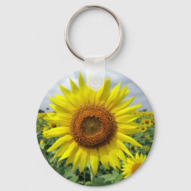 Beautiful yellow sunflower keychain (Front)