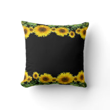 Beautiful Yellow Sunflowers on Black