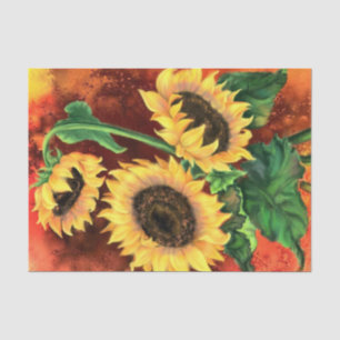 Beautiful Yellow Sunflowers Tissue Paper