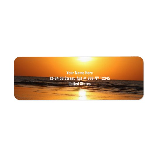Beautiful Yellow Sunset 2 Return Address Label