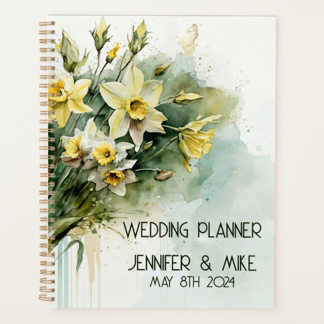Beautiful yellow water daffodils  planner (Front)